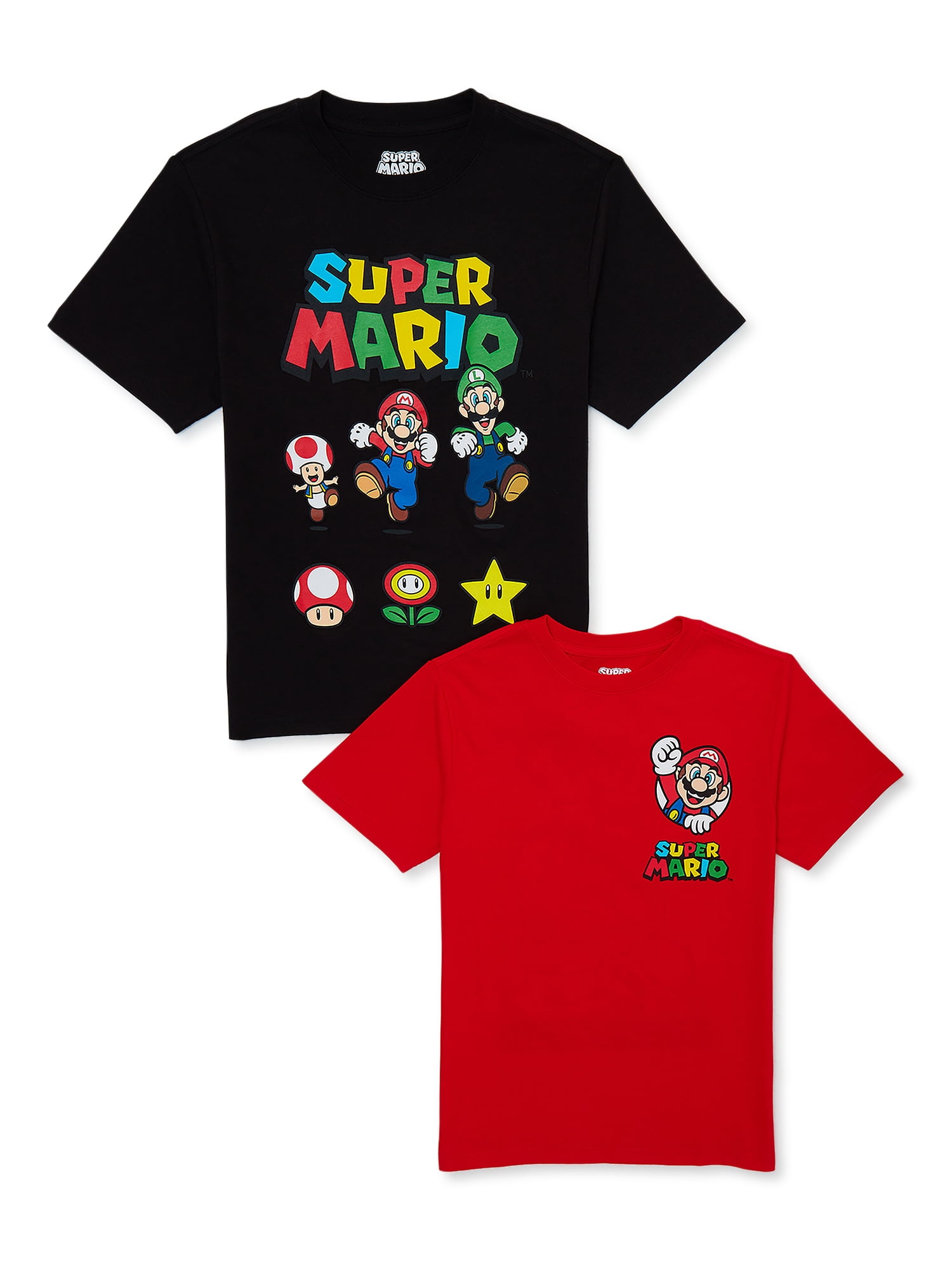 Super Mario Heroes Four Squares Youth T-Shirt