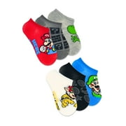Super Mario, Boys No-Show Socks, 6-Pack, Sizes S-L
