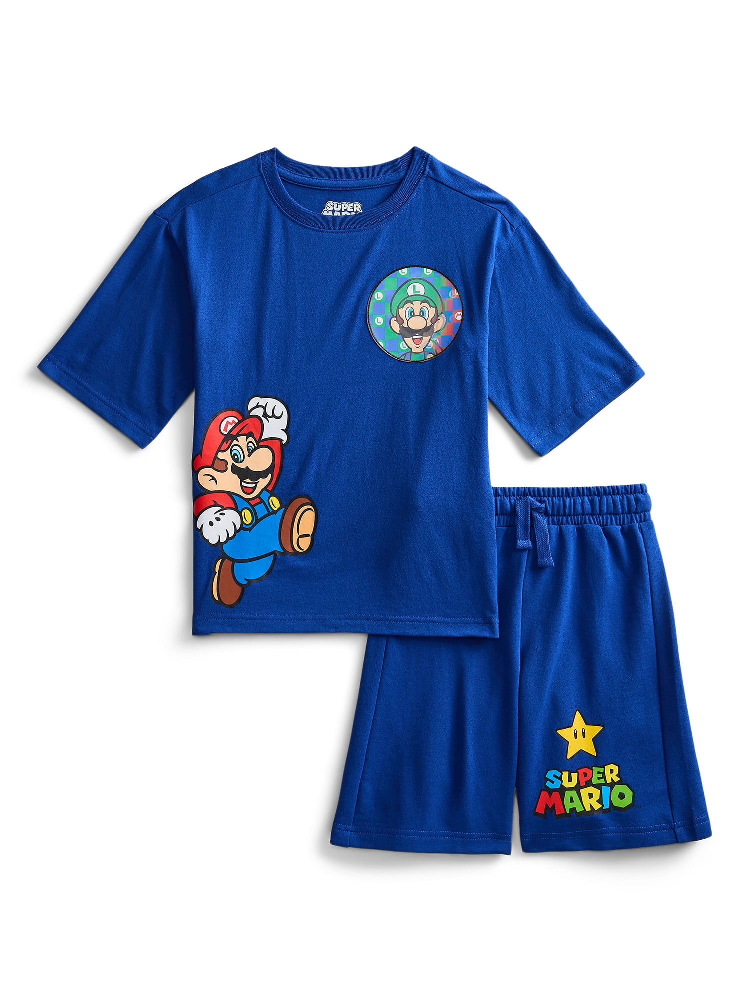 Super Mario Bros Boys Graphic Tee and Fleece Shorts Set, 2-Piece, Sizes 4-16