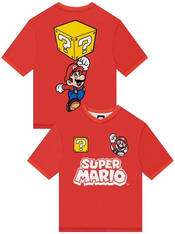 Super Mario Boys Soccer T-Shirt Red Sizes 6-14