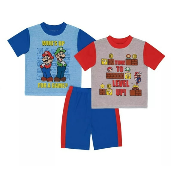 Super Mario Boys Time to Level Up Three-Piece Pajama Set (6)