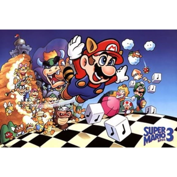 Super Mario Bros. 3 Laminated Poster (36 x 24)