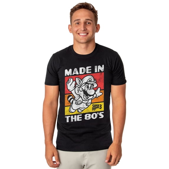 Super Mario Bros 3 Shirt Men's Mad In the 80s Short Sleeve Graphic Tee