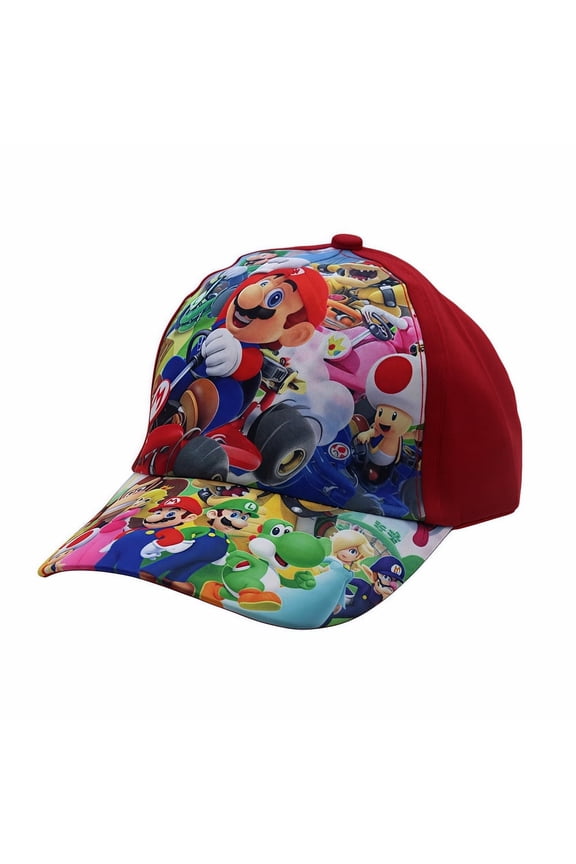 Mario Bros Anime Themed Baseball Cap - Adorable Fun Cartoon Graphics, Comfortable Fit for Anime Fans