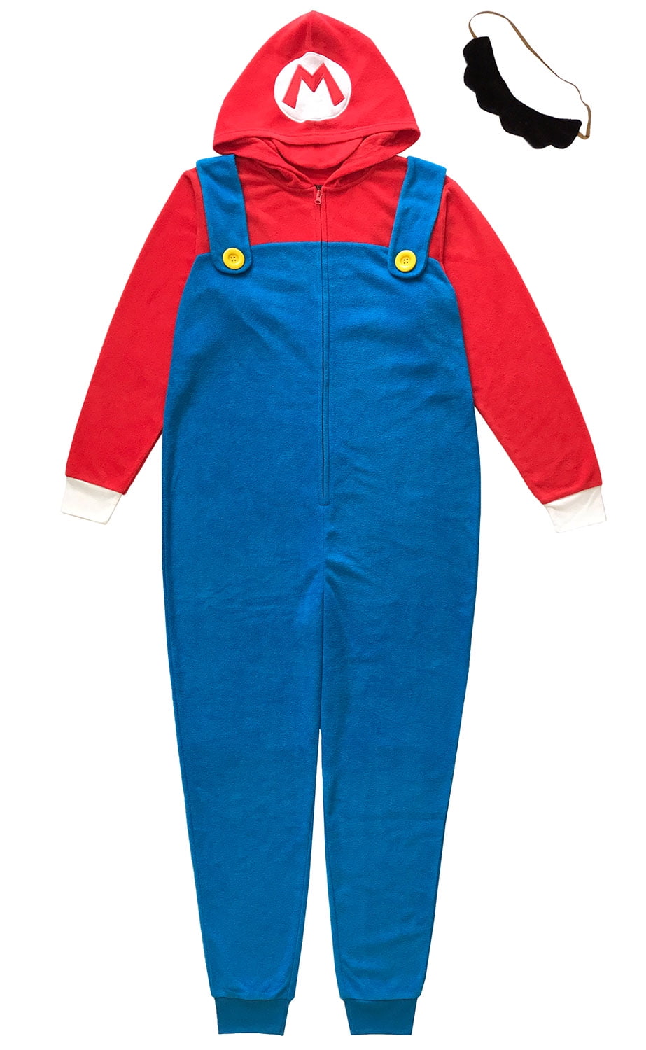 Super Mario Bros. Adult Men's Mario Costume Microfleece OnePiece Union