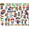 thumbnail image 1 of Super Mario Bros All Cast Design Nintendo Cartoon Character Wall Art Sticker Vinyl Decals Baby Girls Boys Children Kids Bedroom House Wall Art Decor Removable Sticker Peel and Stick Size (10x10 inch), 1 of 2