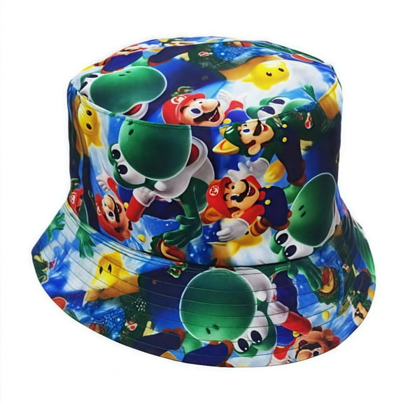 Mario Anime Cartoon Bucket Hat - UV Protection Unisex Summer Hat, Outdoor Festival Must