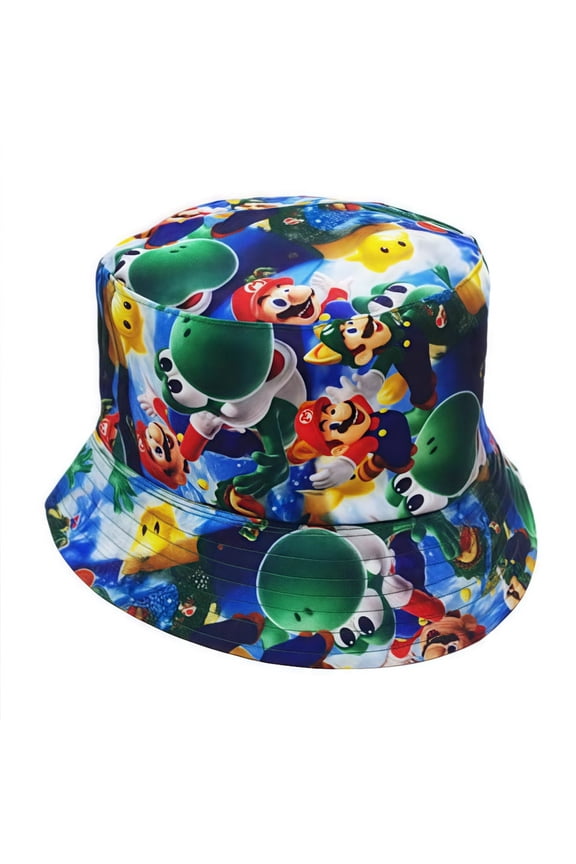 Mario Anime Cartoon Bucket Hat - UV Protection Unisex Summer Hat, Outdoor Festival Must