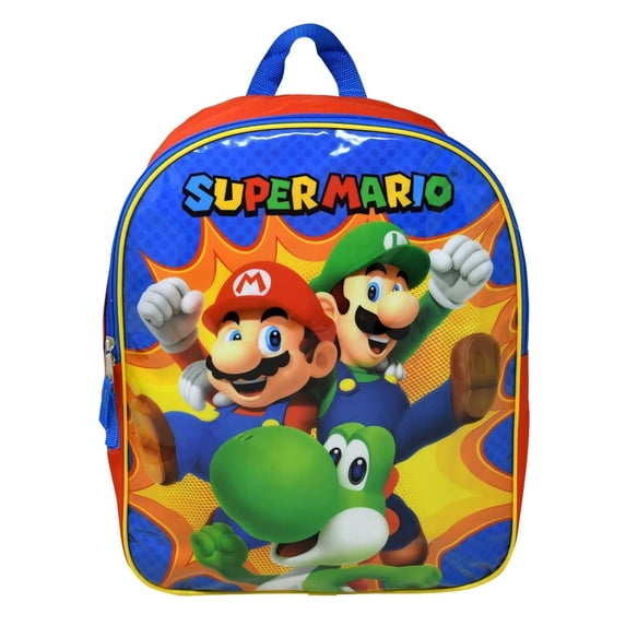 Super Mario 15 Inch Kid's Backpack | Mario, Luigi, & Yoshi