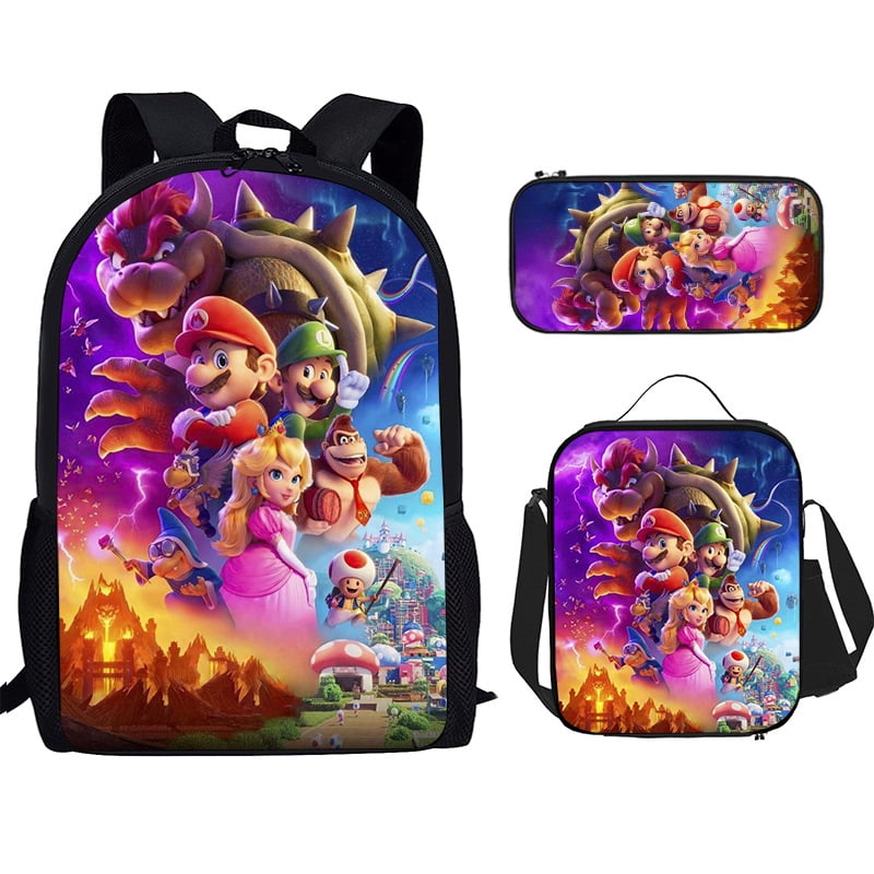 Super Mario Bros Backpack All Over Character Print 6119