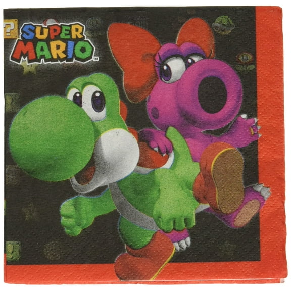 Super Mario Bros. Beverage Napkins, 16 Count