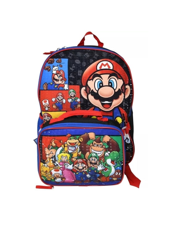 Nintendo Super Mario Bros. Boys' 2-Piece Backpack & Lunchbox Set