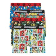 Super Mario Bros Boys All Over Print Boxer Briefs Underwear, 4-Pack, Sizes XS-XL