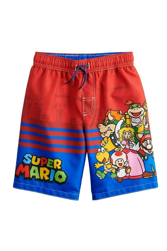 Bros Boys' Bathing Suit Kids Swim Trunks, 4-7, Red