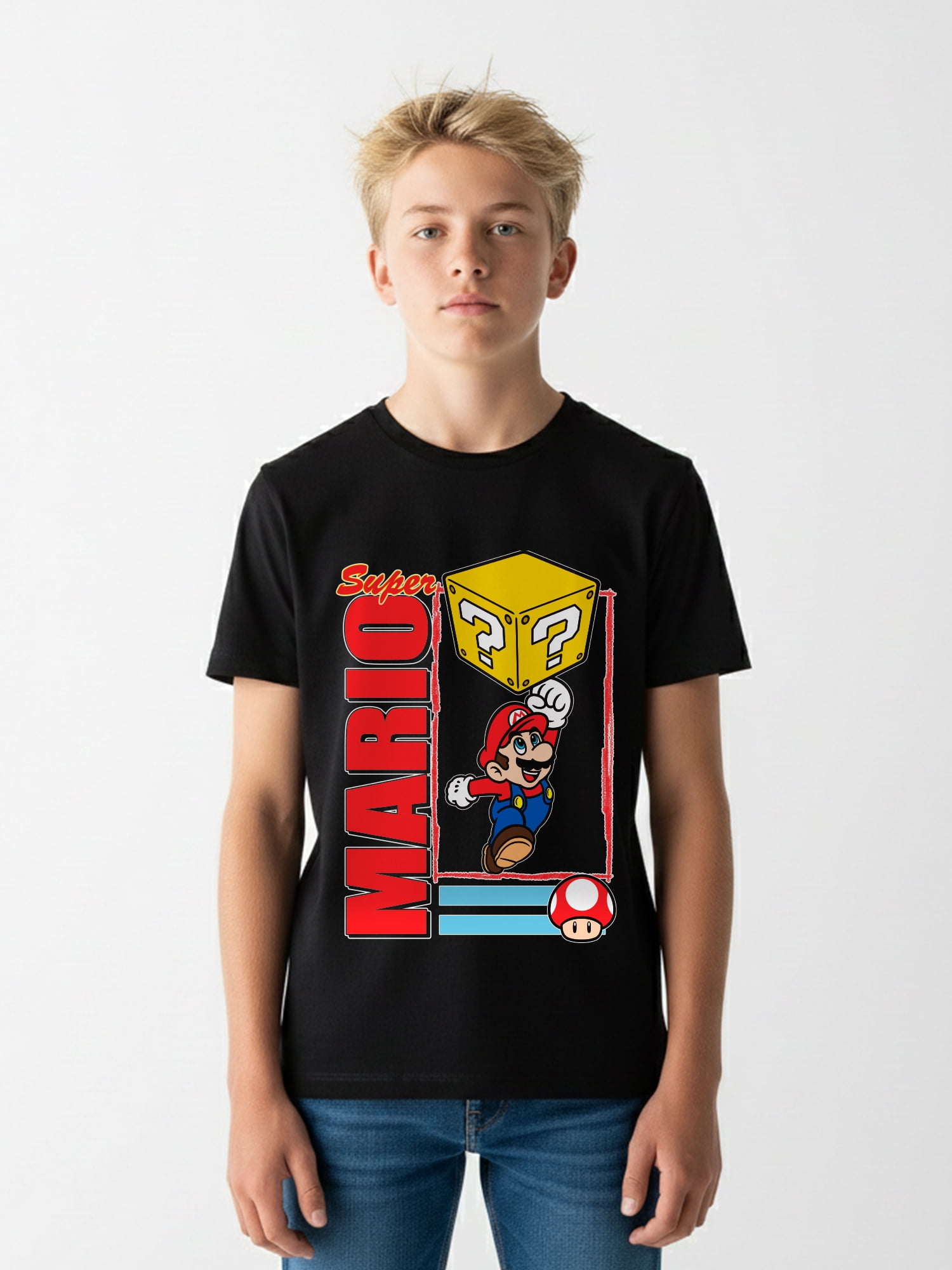 MARio様　t-shirt Super Mario Bros. Boys' Graphic Tee with Short Sleeves, Mario Jump