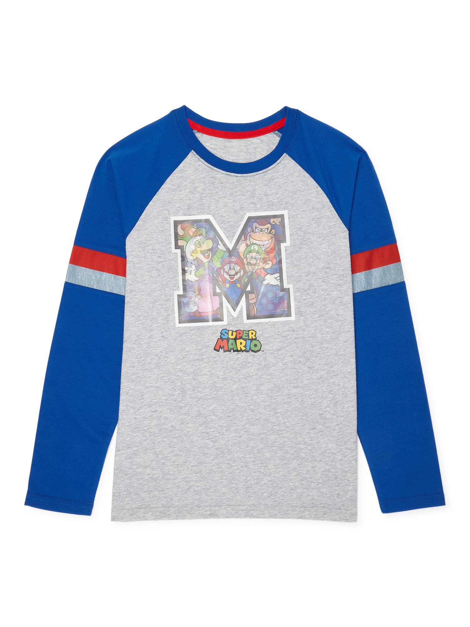 Super Mario Bros. Boys Mario & Friends Graphic Long Sleeve T-Shirt, Sizes 4-18 - image 1 of 3