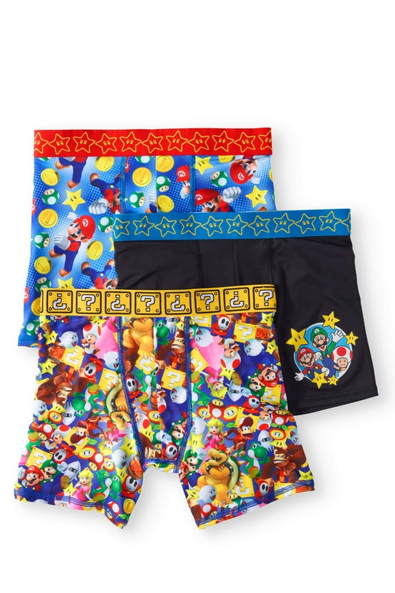, Boys Underwear, 3 Pack Athletic Boxer Briefs (Little Boys & Big Boys)