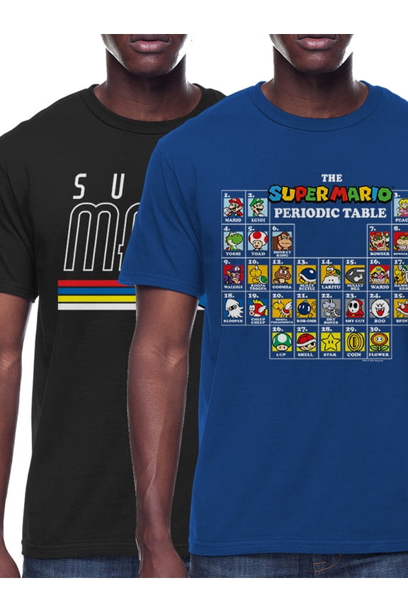 Super Mario Bros Bundle Pack Short Sleeve Graphic Tee, 2-Pack