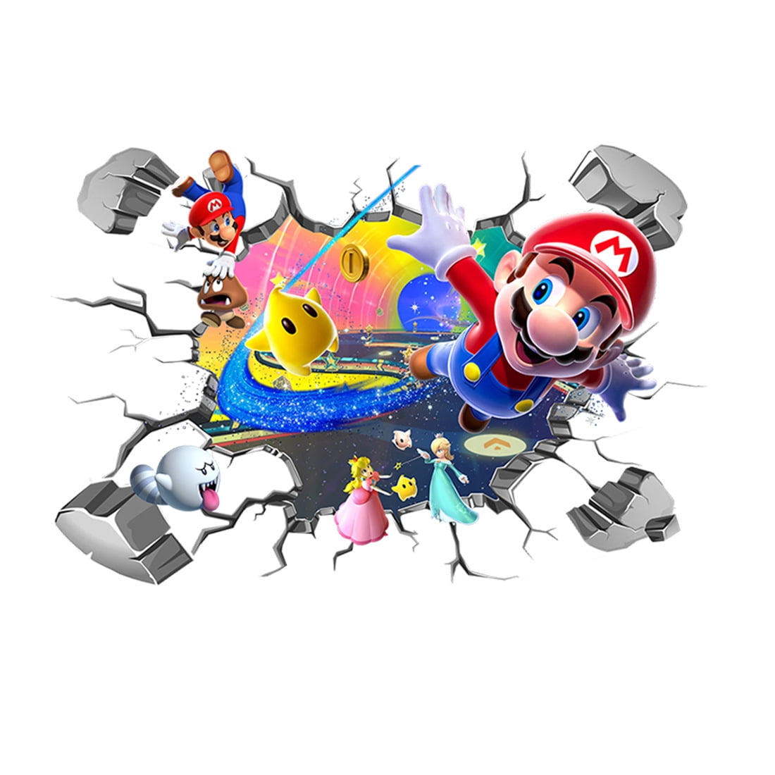 Super Mario Bros Cartoon Theme 3D Wall Decals,BedroomLiving Roomand Study Wall Background Decoration Stickers for Kids.