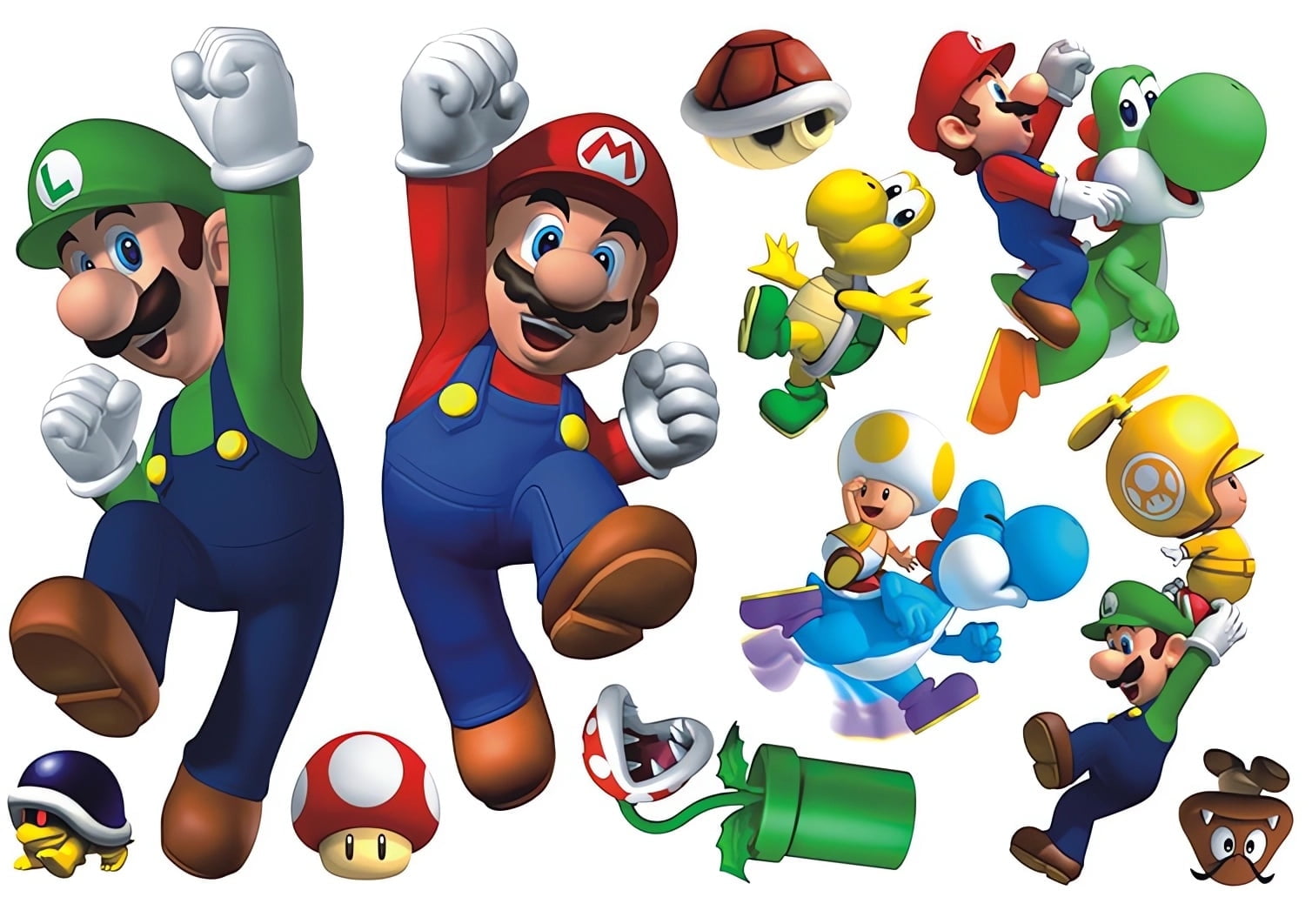 Super Mario Bros Cartoon Theme 3D Wall Decals,BedroomLiving Roomand Study Wall Background Decoration Stickers for Kids.