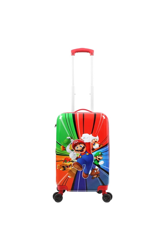 Super Mario Bros Character Group Art 20" Rolling Carry On Luggage