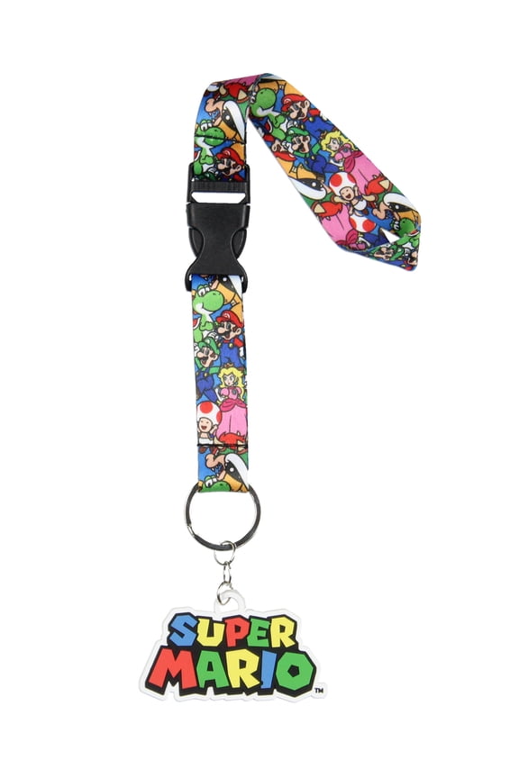 Super Mario Bros Character Scene Wristlet Lanyard For Keys Keychain Wallet OSFM For Men and Women