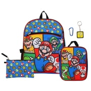 Super Mario 16-Inch Backpack with Insulated Lunch Box, 5-Piece Set