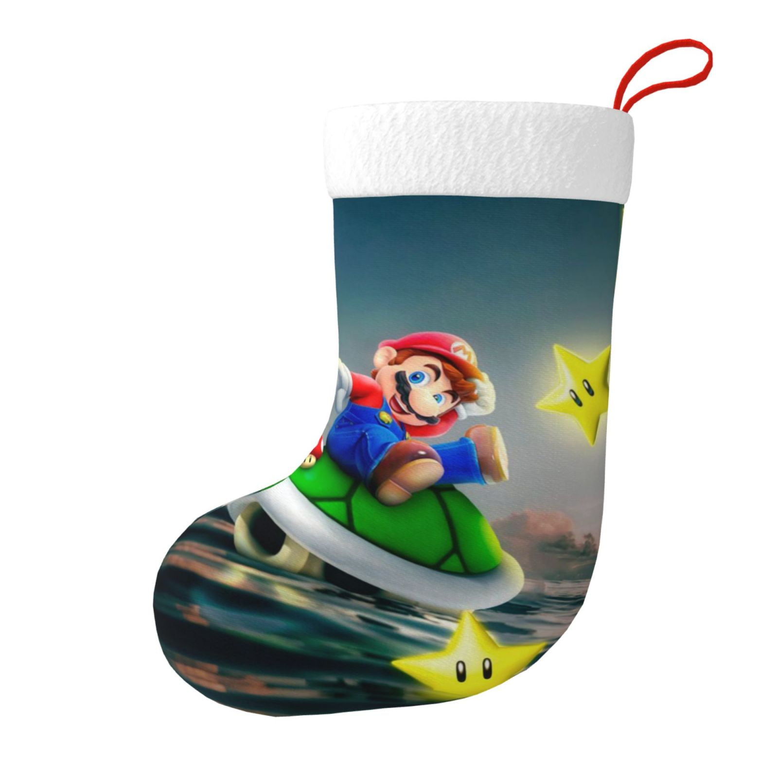 Super Mario Bros Christmas Stocking Xmas Candy Gift Bag Fireplace ...