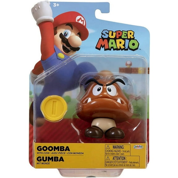 Super Mario Bros Collectible Child Action Figures, Plastic Brown, 9.00 x 2.00 x 4.00 Inches, 0.24 lb