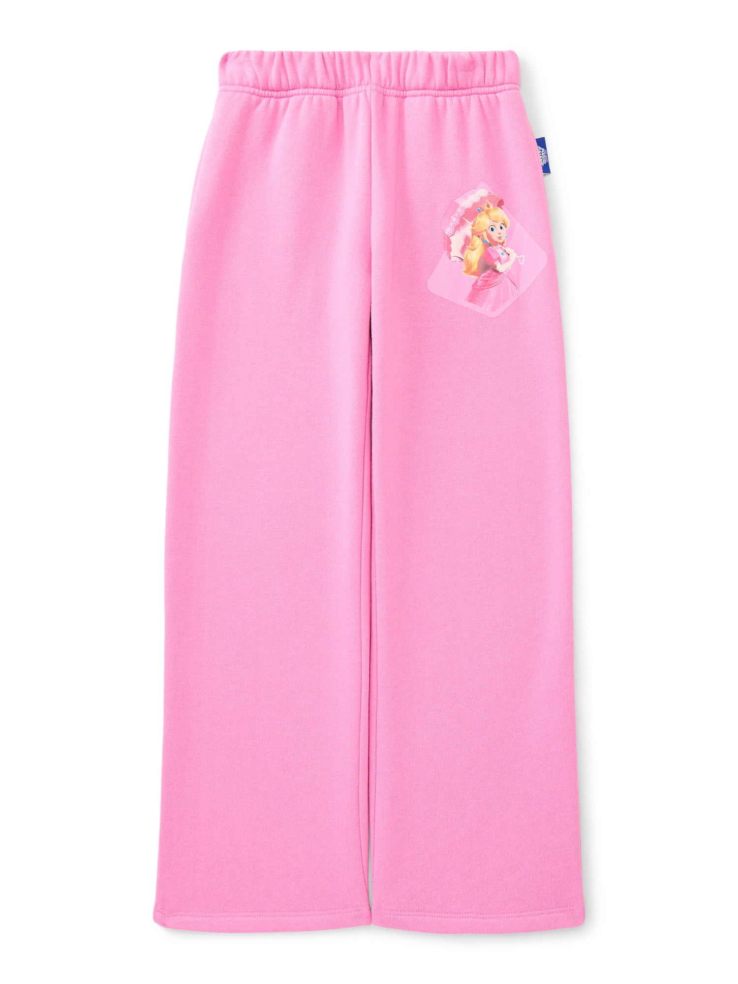 Super Mario Bros. Girls' & Big Girls' Graphic Sweatpants, Peach, Sizes 4-16