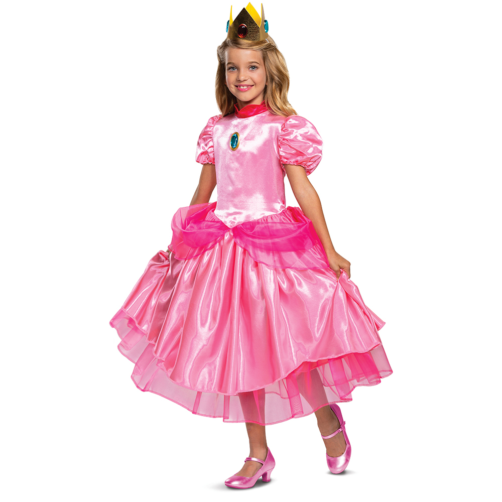 Super Mario Bros Girls Princess Peach Halloween Costume, Sizes S-L - image 1 of 5
