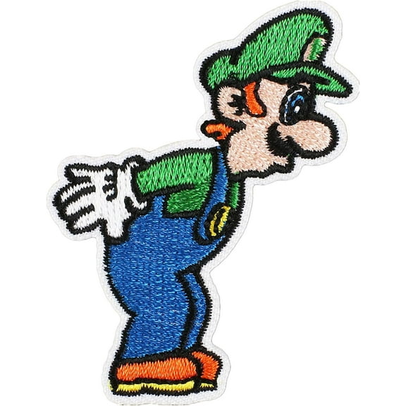 Super Mario Bros. Luigi Character 2.5" Tall Embroidered Iron On Patch