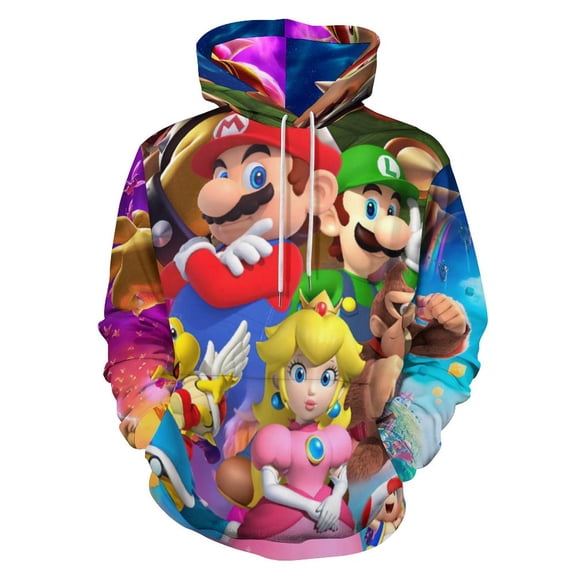 Super Mario Bros Luigi Movie Fashion Sweatshirts Hoodies For Mens And Womens 3D Printing Hoody Pullover Winter Daily Unisex Adult Hooded Clothes With Drawstring And Pocket