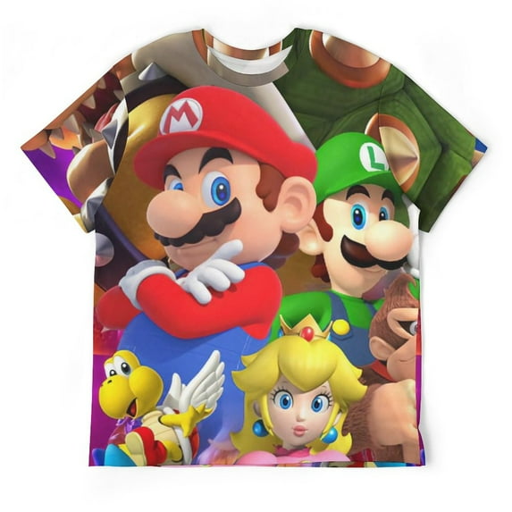 Super Mario Bros Luigi Movie Unisex Short-sleeve Shirt For Men Women Novelty 3D Print T-Shirt Soft Comfortable Tee Shirts