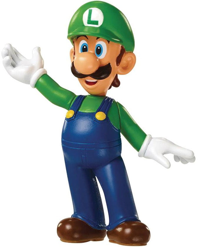 JAKKS PACIFIC Super Mario Bros. Luigi Poseable Mini Figure Action Figure, 2.5"