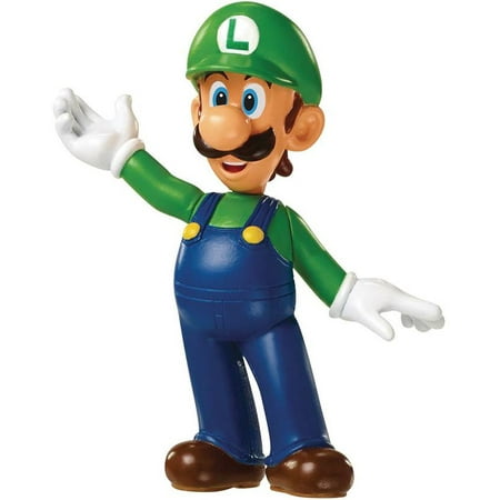 Super Mario Bros. Luigi Poseable Mini Figure Action Figure, 2.5"