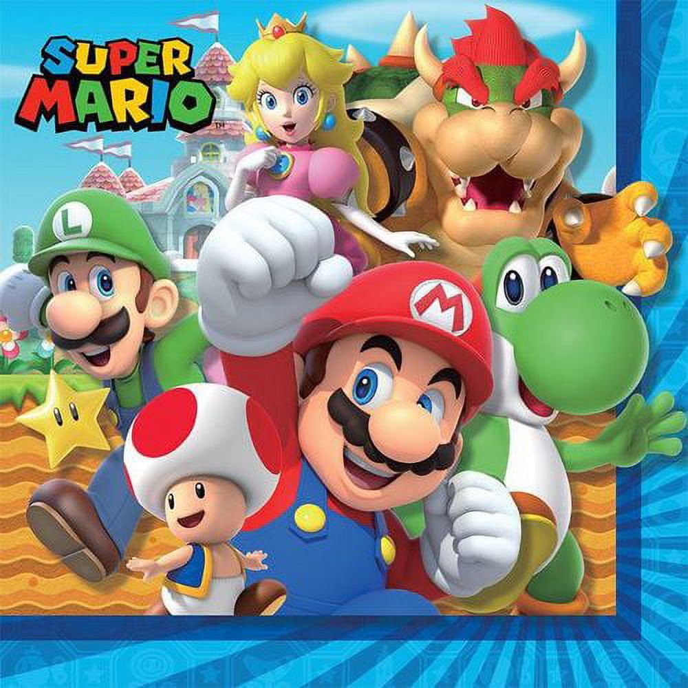 16 serviettes Mario Kart - Anniversaire Garçon/Super Mario 
