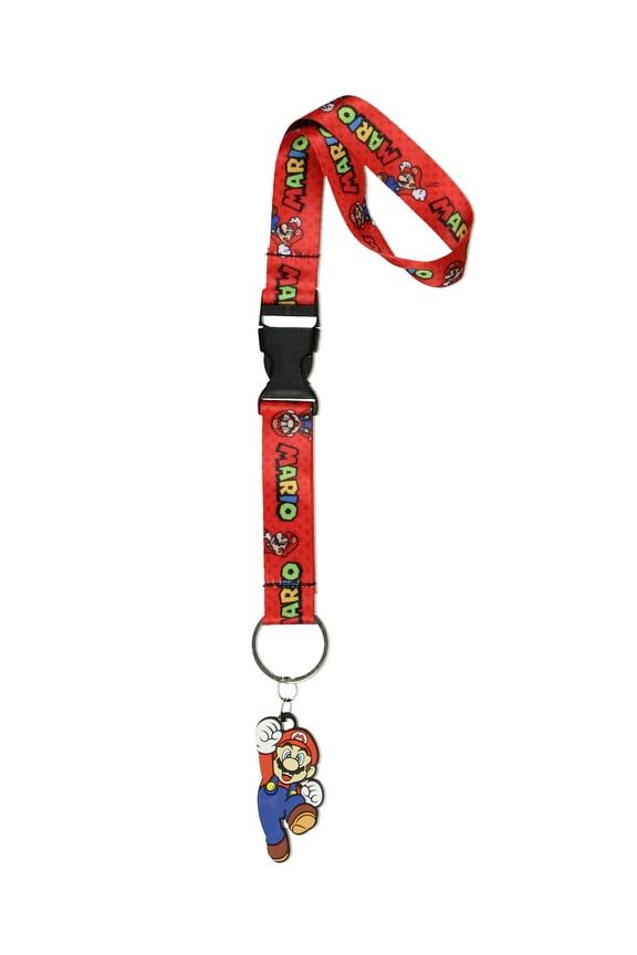 Super Mario Wrist Lanyard Wristlet Keychain Nintendo Games Breakaway Lanyard for Car Keys, Wallet, Cell Phone, Travel