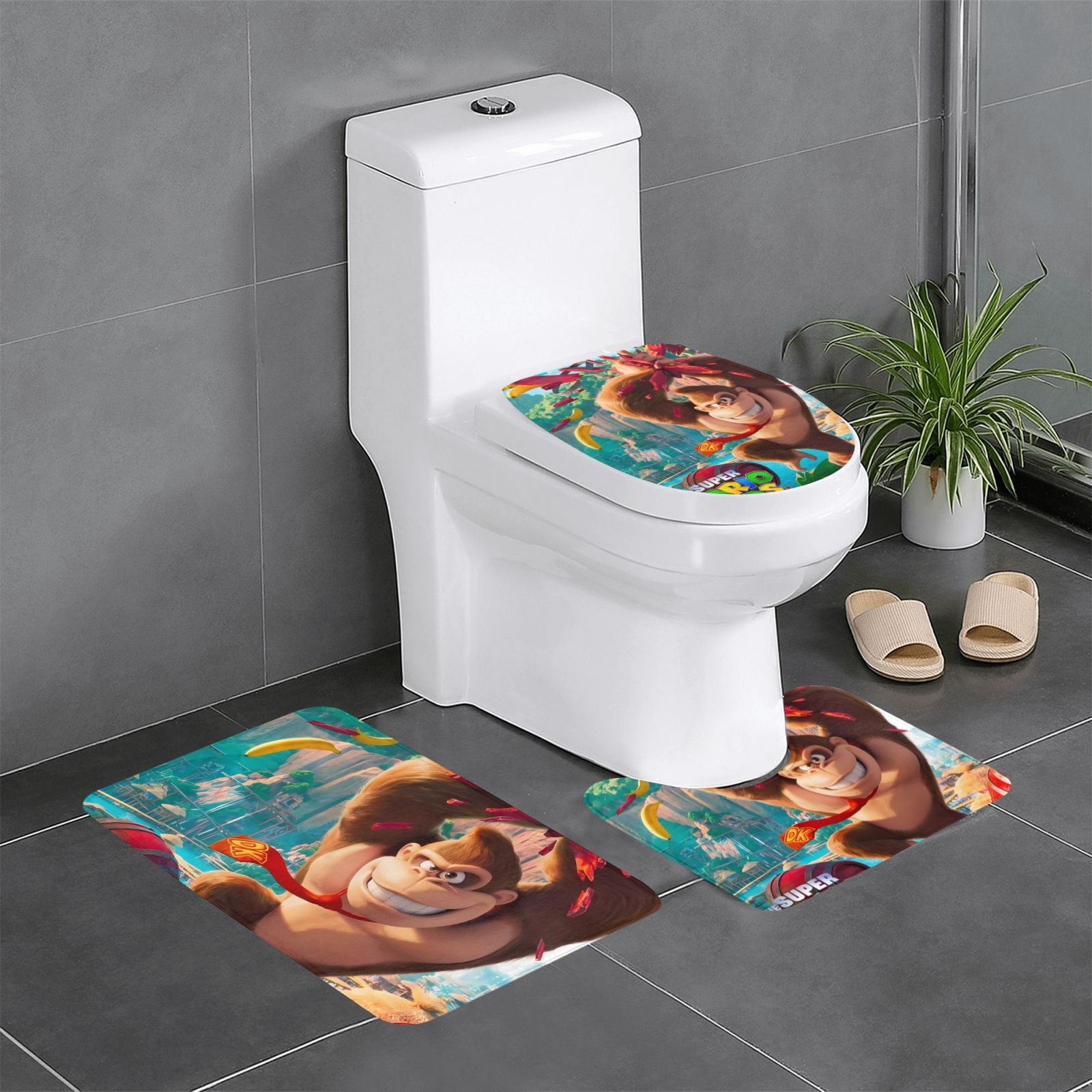 Super Mario Bros. Movie 3-Piece Set Of Flannel Bath Mats, Highly ...