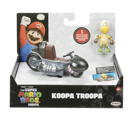 Super Mario Bros Movie Koopa Troopa 2.5 inch Action Figure with Pull Back Kart
