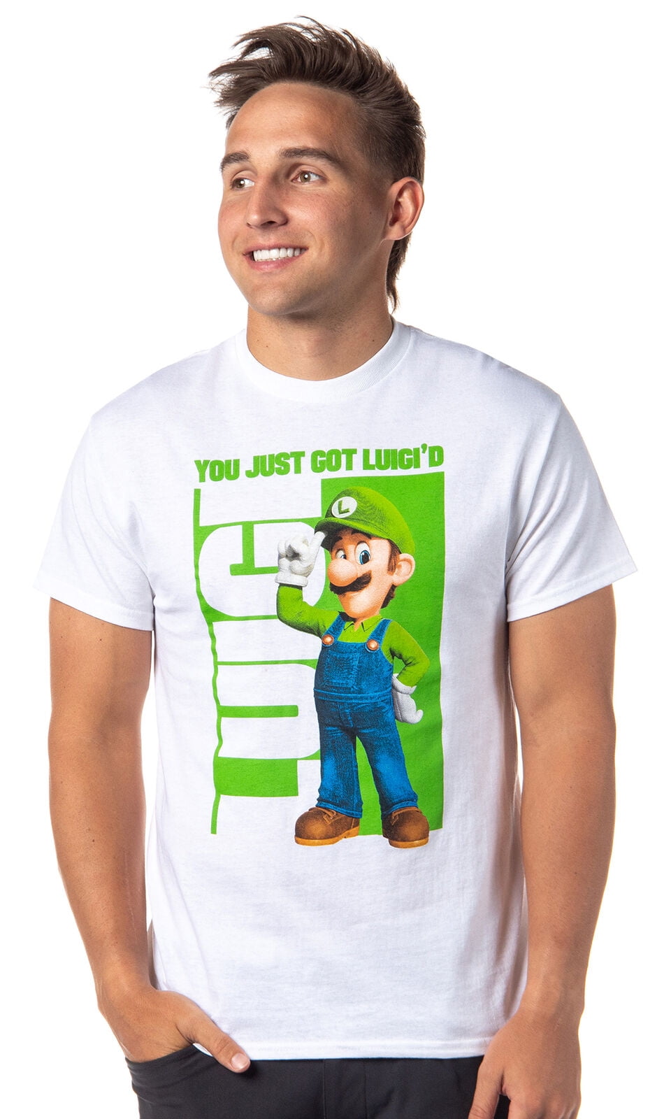 Super Mario Bros Movie Men's Shirt Luigi You Just Got Luigi'd Adult T