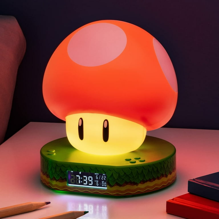 Super Mario Bros Mushroom Digital Alarm Clock with Power Up