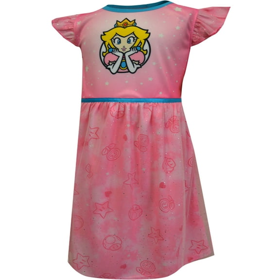 Super Mario Bros. Princess Peach Girls' Gown Pajamas-Size 8