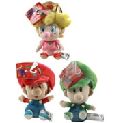 Super Mario Bros Soft Stuffed Animals and Plush Toys, Polyester Multicolor, 3 Count
