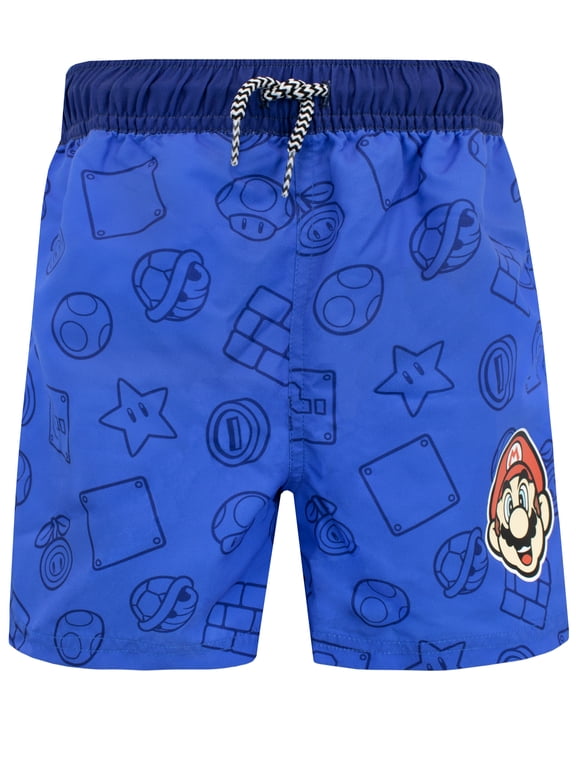 Super Mario Bros Swim-Shorts Sizes 4-12