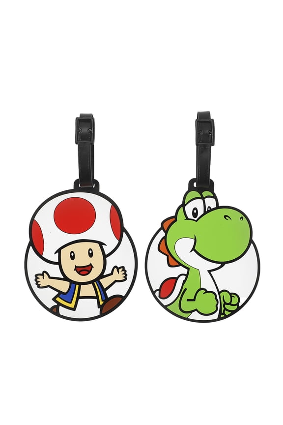 Super Mario Bros Toad & Yoshi 2-Pack Luggage Tag Set