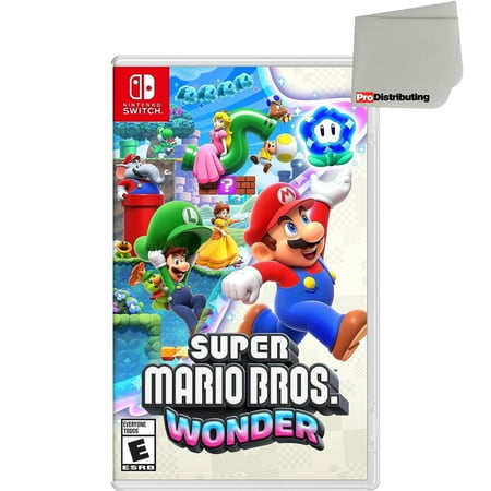 Super Mario Bros. Wonder - Nintendo Switch with Screen Cleaning Cloth