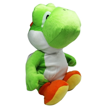 Super Mario Bros. Yoshi Large Plush Toy With Secret Zipper Pocket (17in)