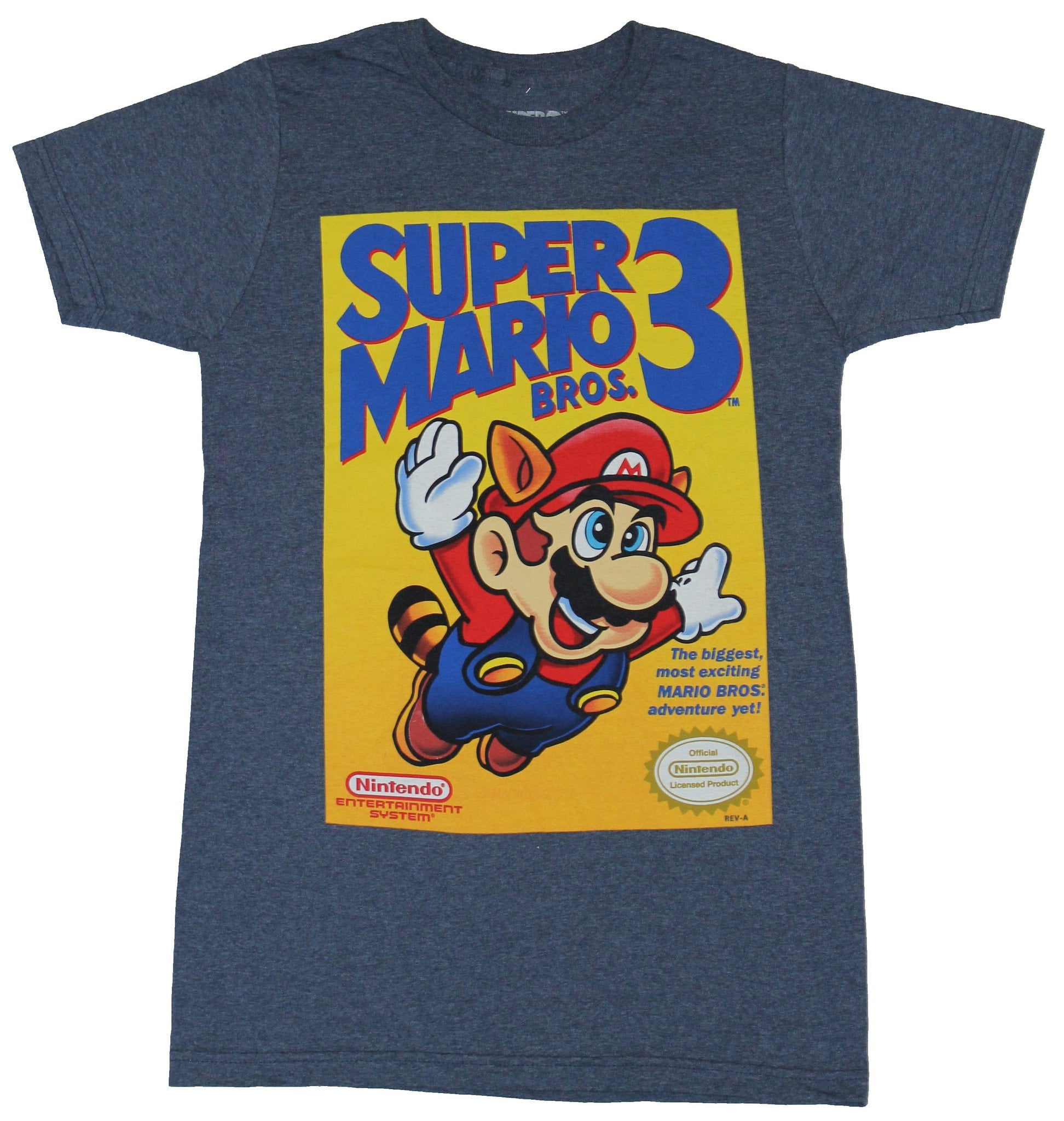 Super Mario Brothers 3 Mens T-Shirt - Classic Yellow Box 3 Image