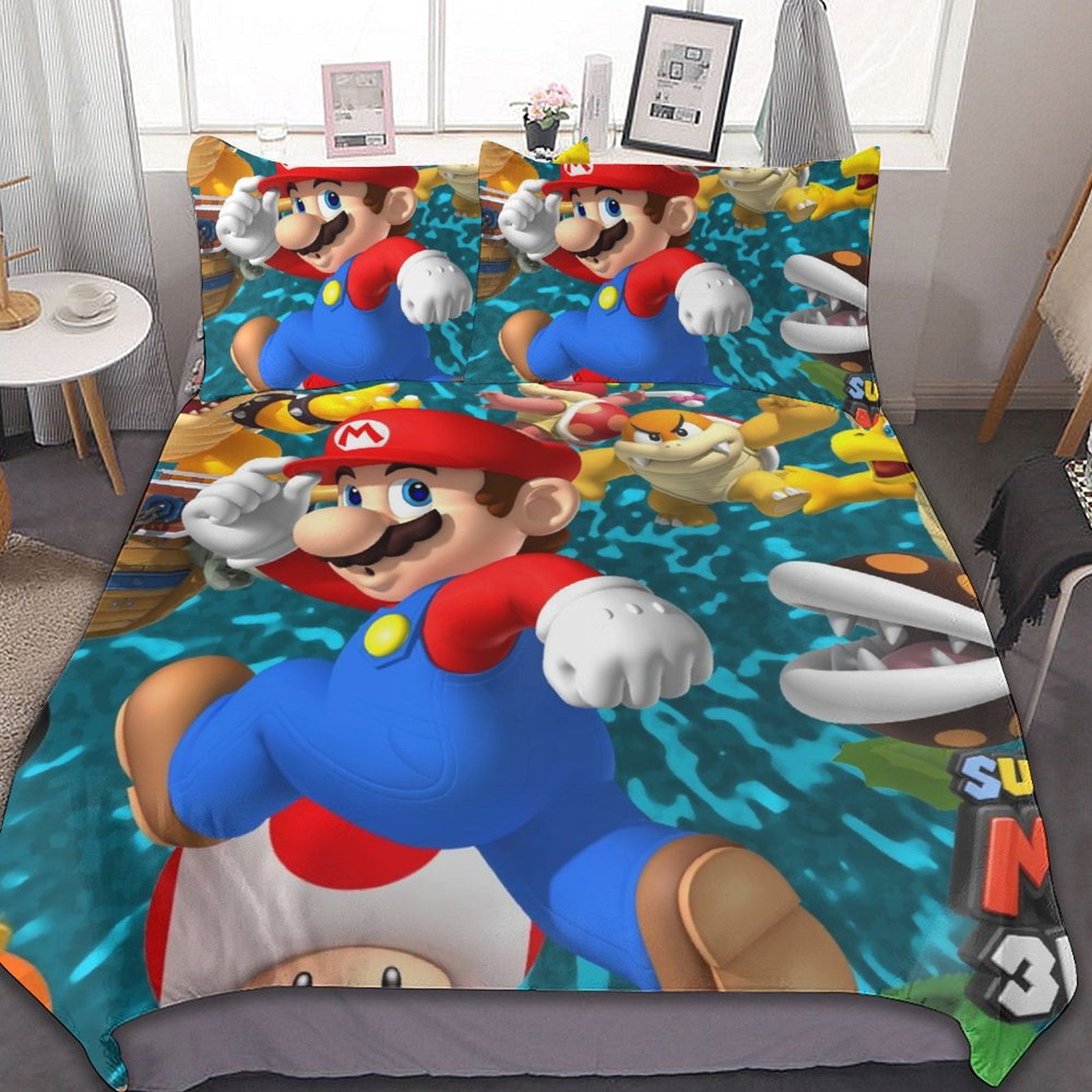 Super Mario Brothers 3 Piece Bedding Sets Decor Comforter Sets With One Duvet Cover Two ...
